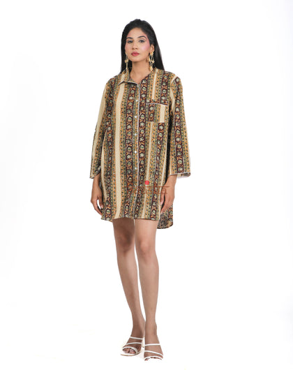 Earthy Husband Shirt Dress - Label Saasha