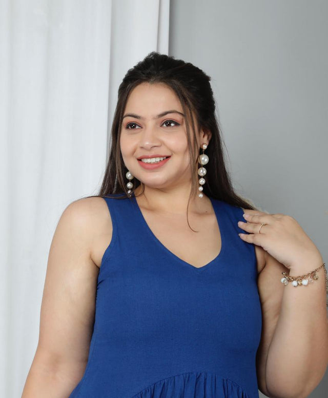 NOVA BLUE RESORT CURVY DRESS - Label Saasha