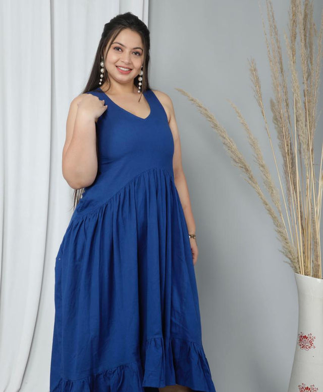 NOVA BLUE RESORT CURVY DRESS - Label Saasha