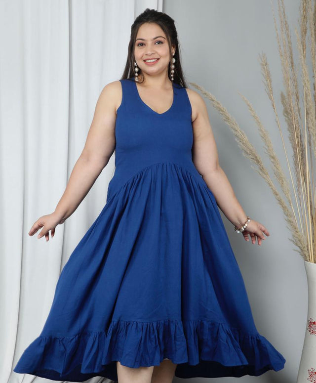 NOVA BLUE RESORT CURVY DRESS - Label Saasha