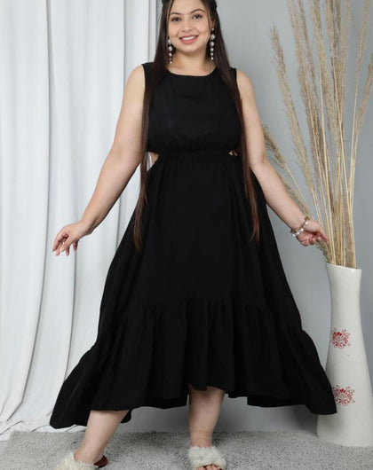 LARA BLACK BRUNCH CURVY DRESS - Label Saasha