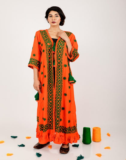 Tangerine Harvest Bohemian Outwear - Label Saasha