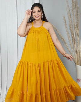 SUNFLOWER SHEER RESORT CURVY DRESS