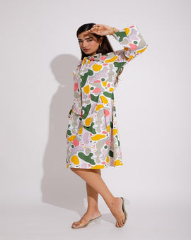 Escape Print Bow Dress