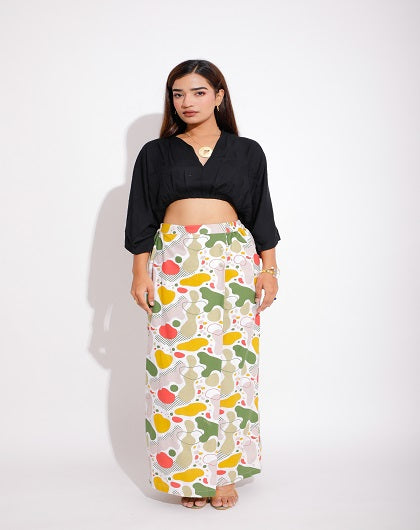Escape Print Retro Skirt - Label Saasha