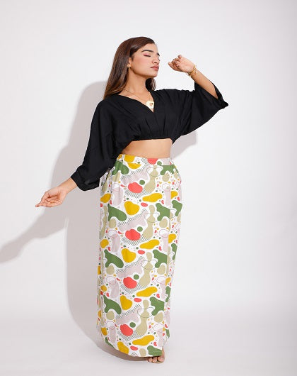 Escape Print Retro Skirt - Label Saasha