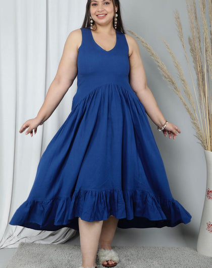 NOVA BLUE RESORT CURVY DRESS - Label Saasha